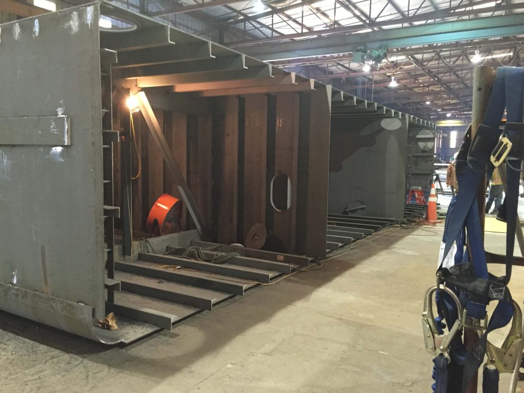 cross-sectional image of barge after repairs and maintenance