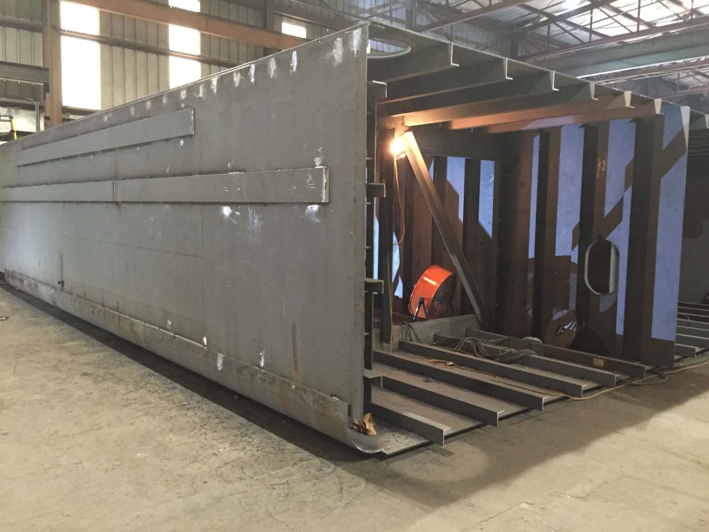 interior of barge getting after maintenance