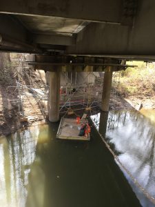 Precon Marine pile inspection under bridge for emergency repairs