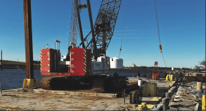 precon marine crane for rental on barge